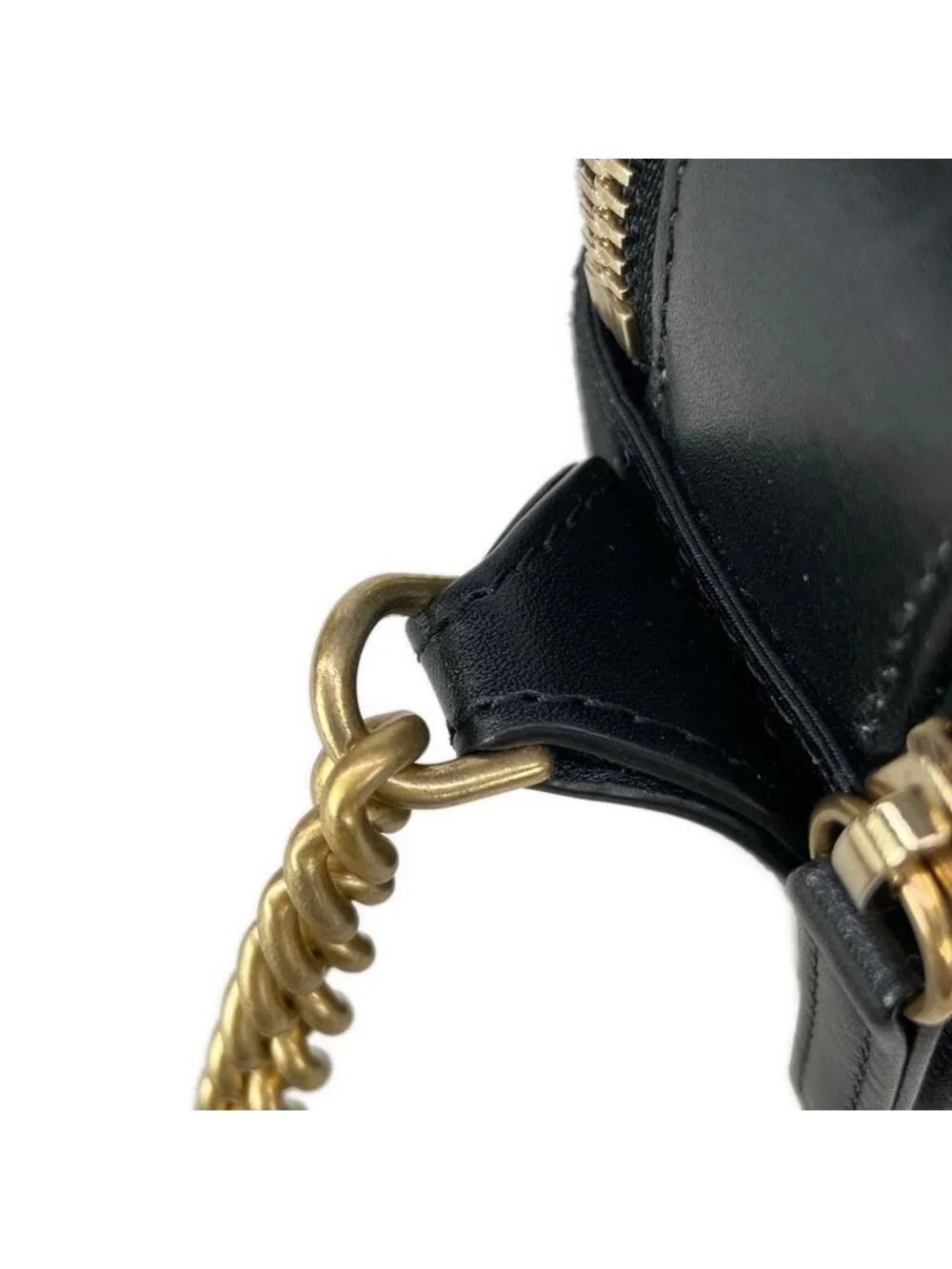 Chanel Shoulder Bag Quilted Black Chain Vintage Gold Leather